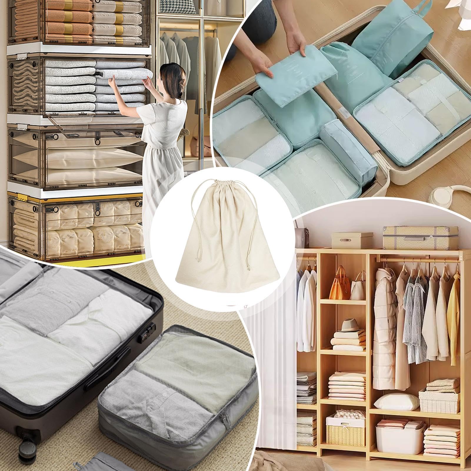 Confezione Da 5 Borse Antipolvere Traspiranti Con Coulisse – Grandi, Per Borse, Scarpe E Stivali, Protezione Completa In Tessuto Morbido