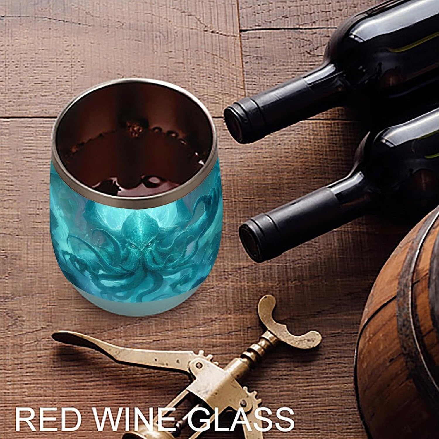 Octopus Tentacles Wings Oceancthulhu Insulated Drinking Cup Stainless Steel Coffee Mug Wine Tumbler with Lid 12OZ