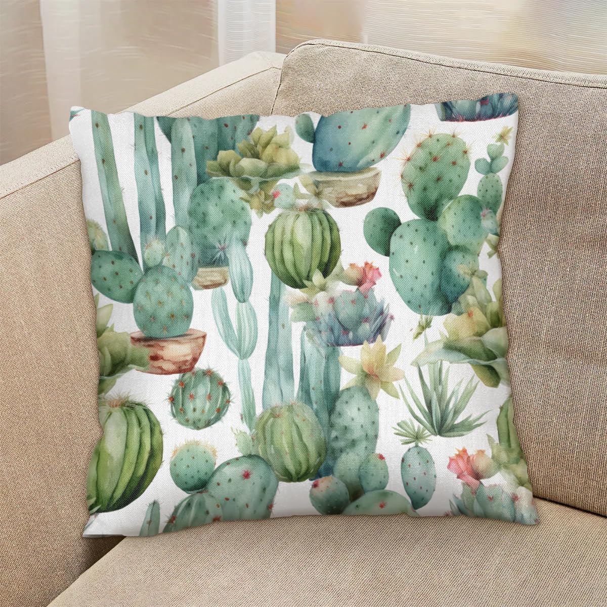 Fundas Almohada Fundas De Almohada Floral 18x18 Pulgadas - Juego De 2 - Lino Decorativo Para Sofá O Cama - Estilo Rústico Juego 2 Fundas Cremallera