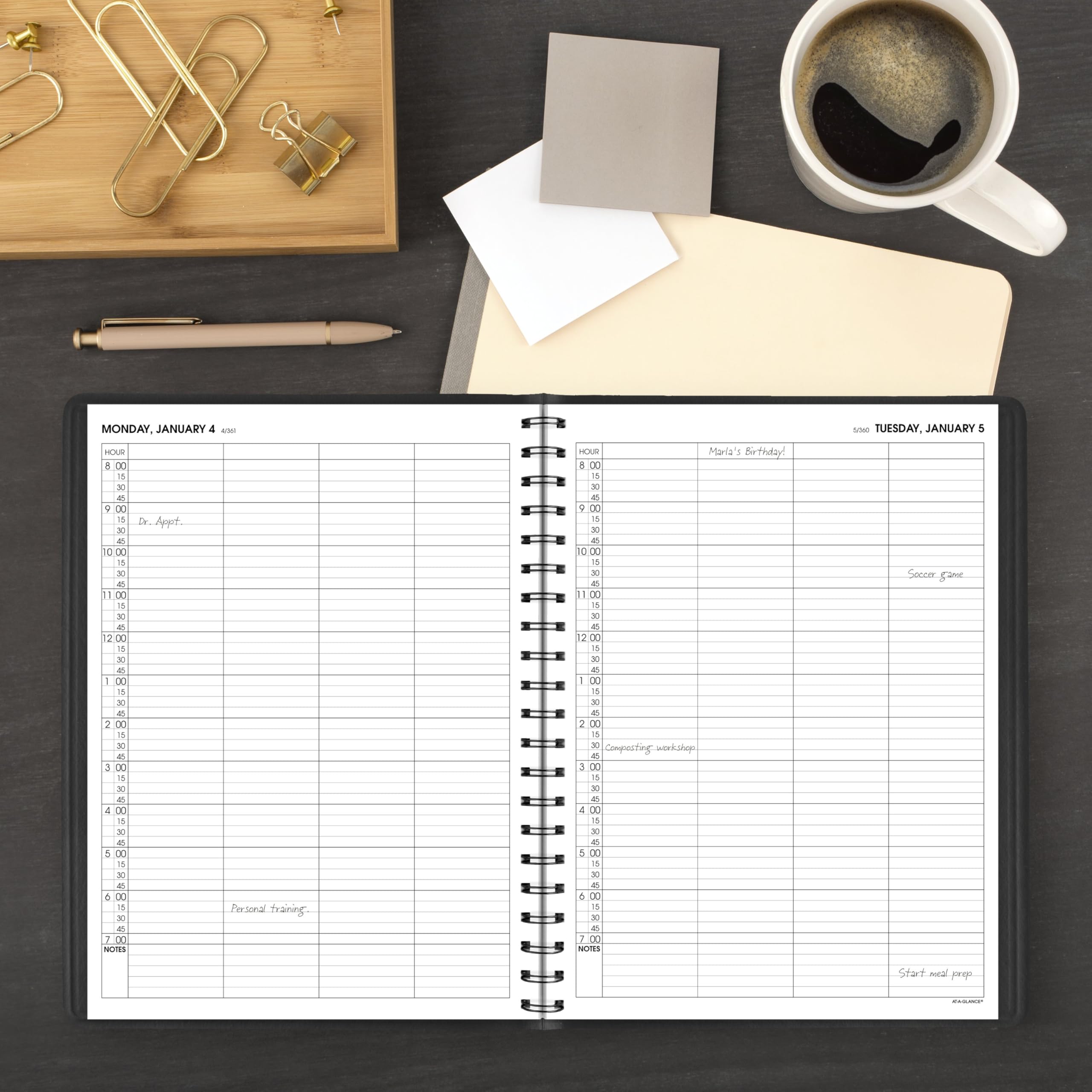 AAG7082205 – at-a-glance Recycled four-person Group Daily Appointment Book