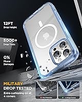 Vista 889 de Miracase Funda magnética para iPhone 14 de 6.1 pulgadas, protector de pantalla de vidrio templado integrado + protector de lente, compatible