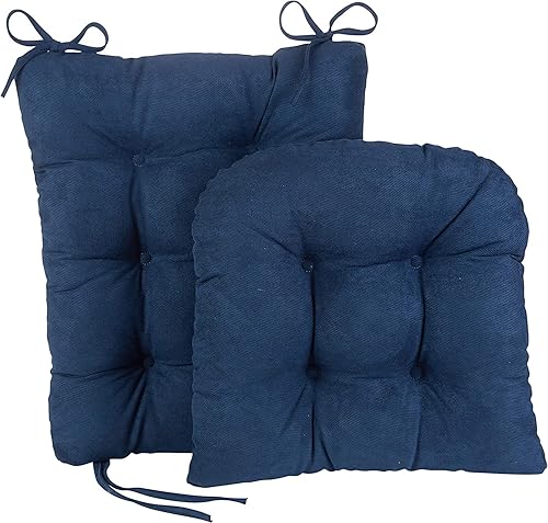 Miniatura 4 de Klear Vu Omega - Juego de cojines antideslizantes para silla mecedora con acolchado grueso y diseño copetudo, incluye almohadilla de asiento y