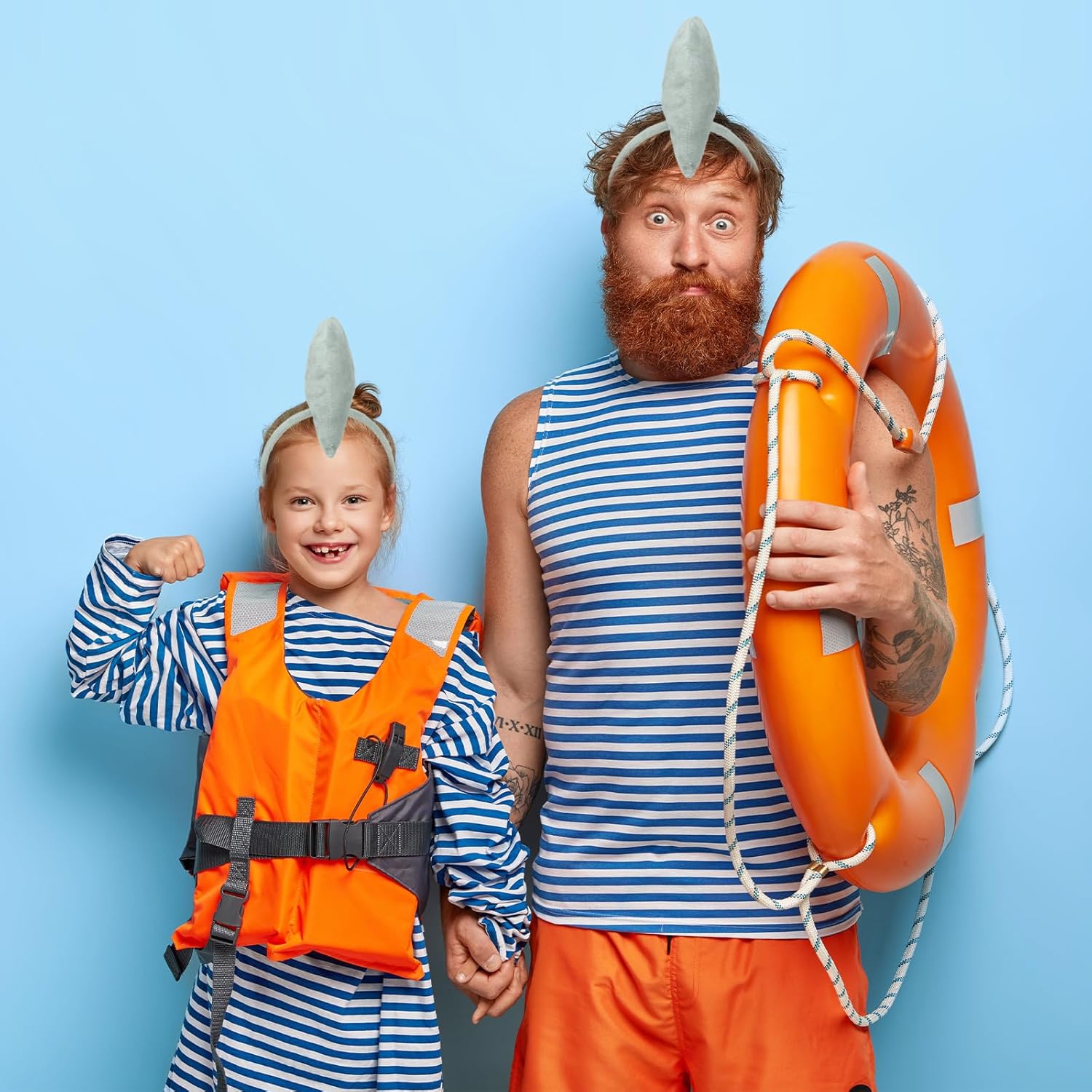 Beviliu Shark Headbands, Animal Headband Shark Fin Headband for Adults Halloween Cosplay, Shark Fin Costume Accessories for Shark Sea Ocean Party Birthday, 10Pack