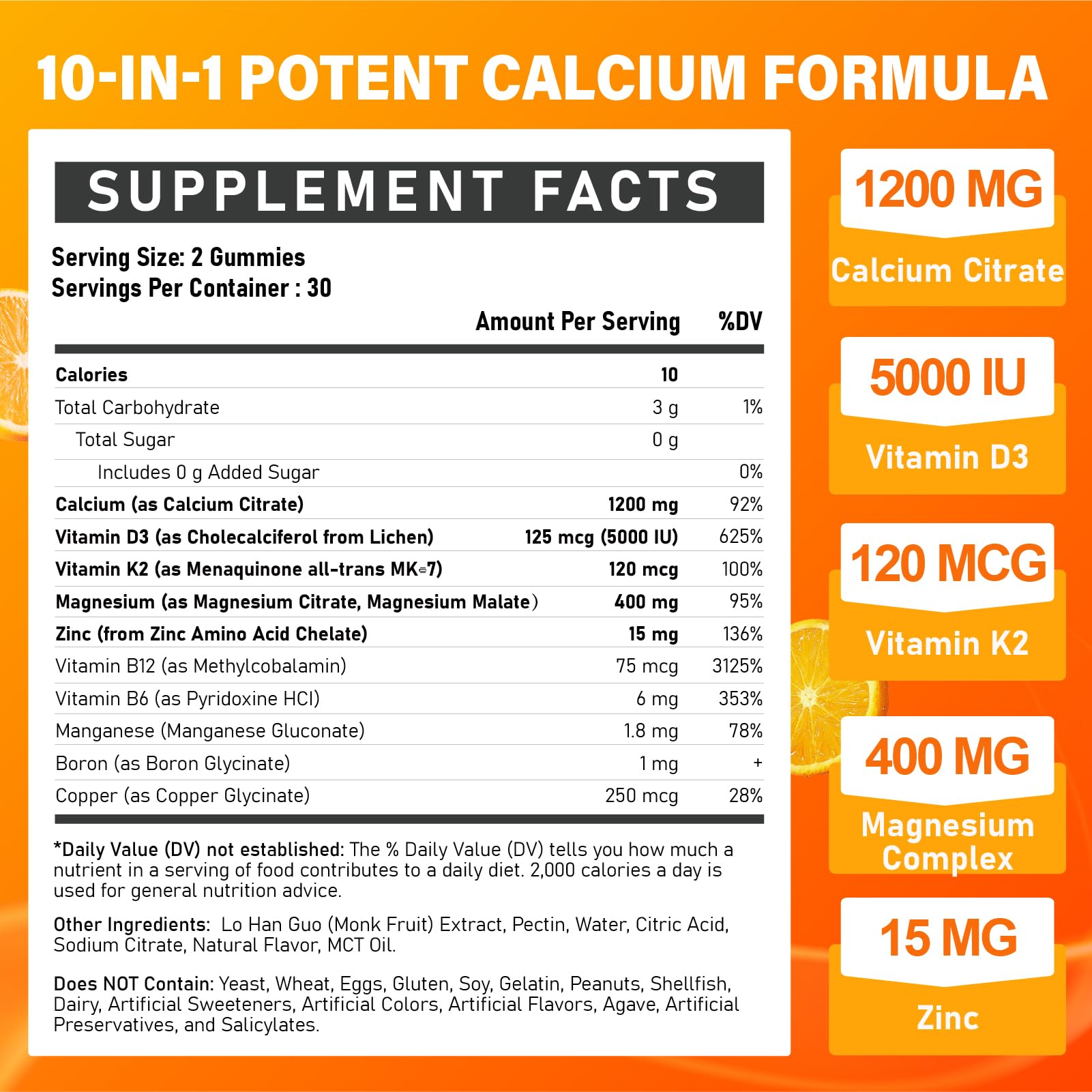 Calcium 1200 mg with Vitamin D3 for Adults - Calcium Supplement Gummies — Amazon image 2