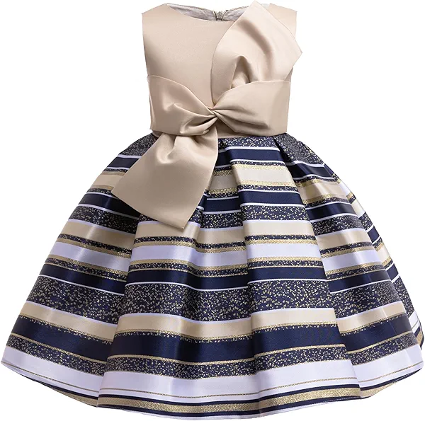 CMMCHAAH 2-9T Flower Girls Dresses Toddler Striped Dress