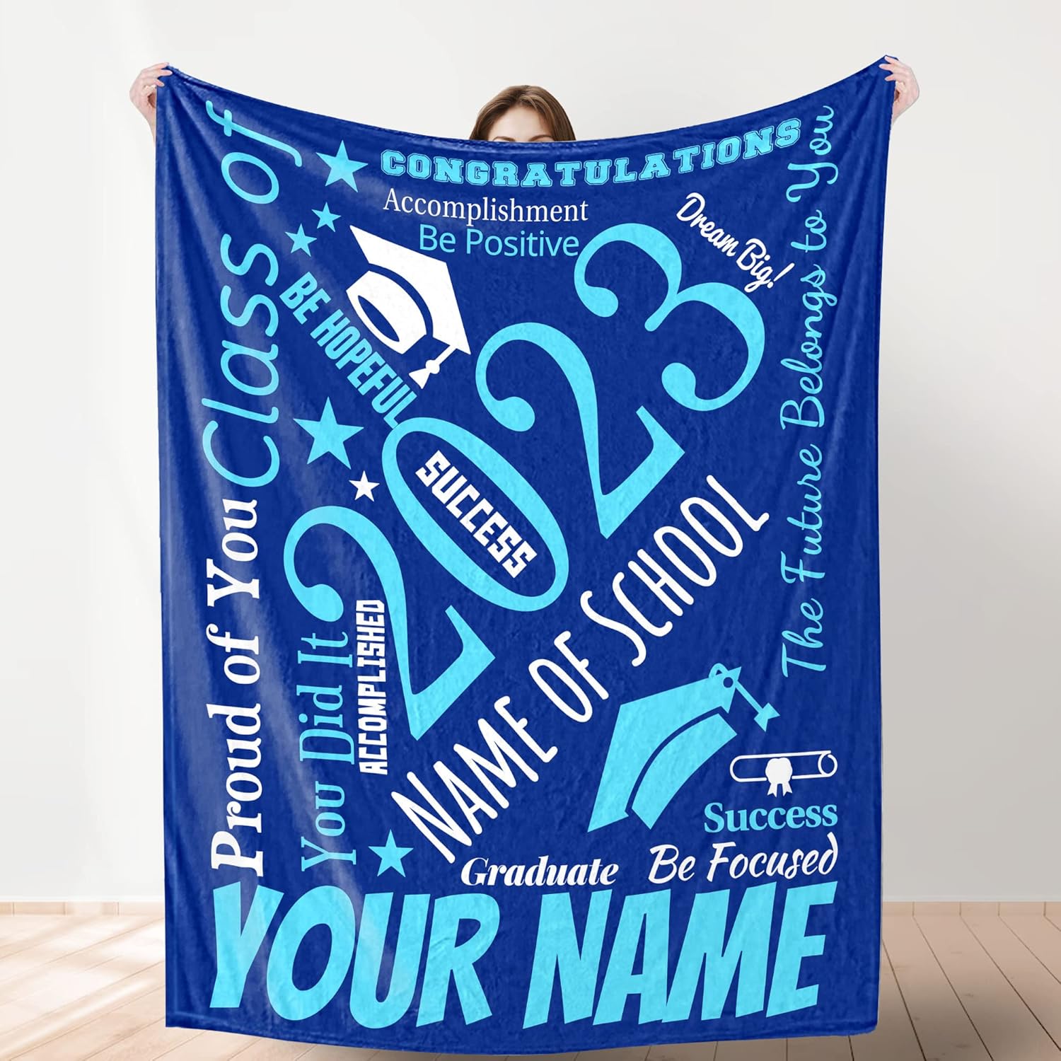 FunStudio Custom Graduation Blankets with Name Class of