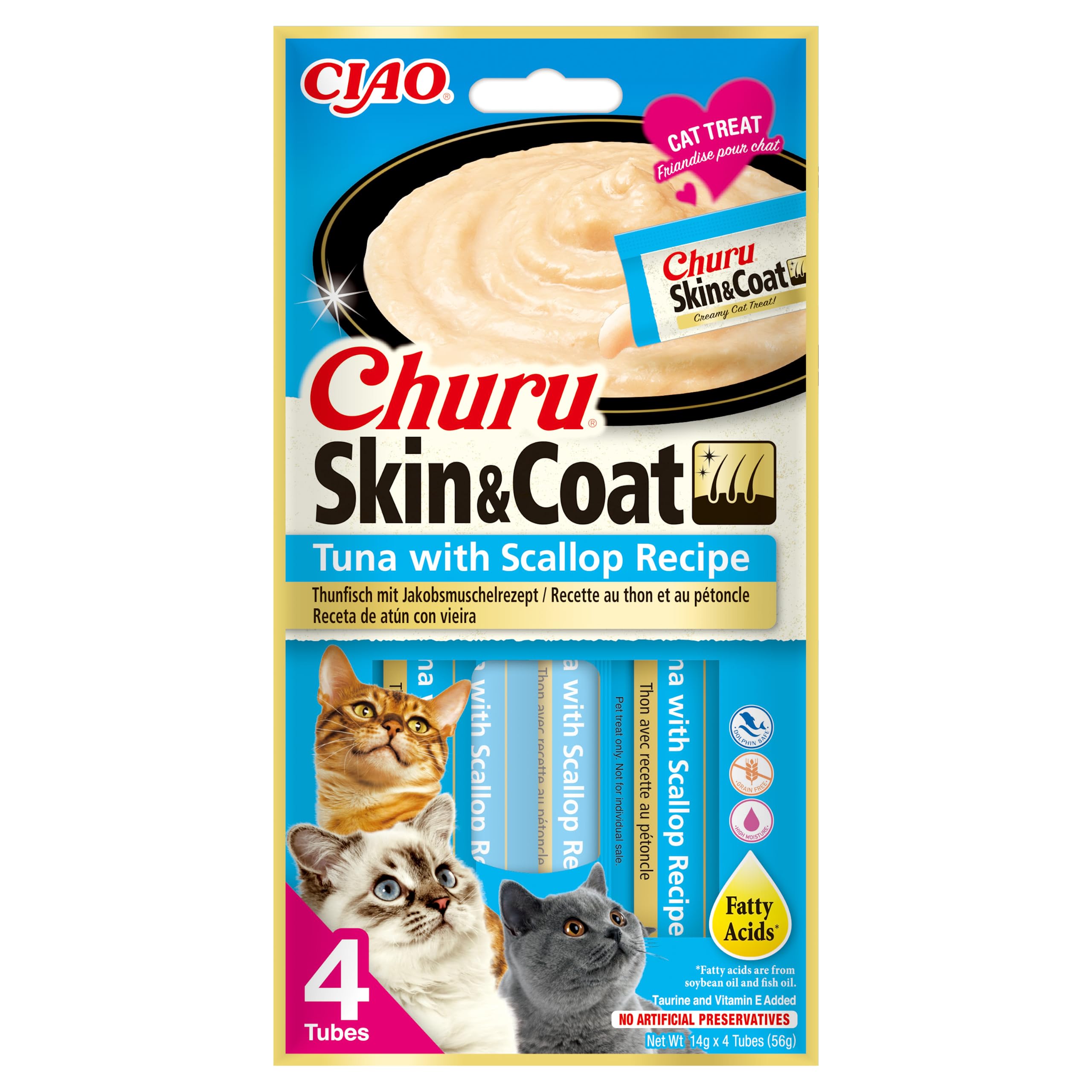 Inaba Churu Skin And Coat Tuna With Scallop Recipe - X 14G Size 4