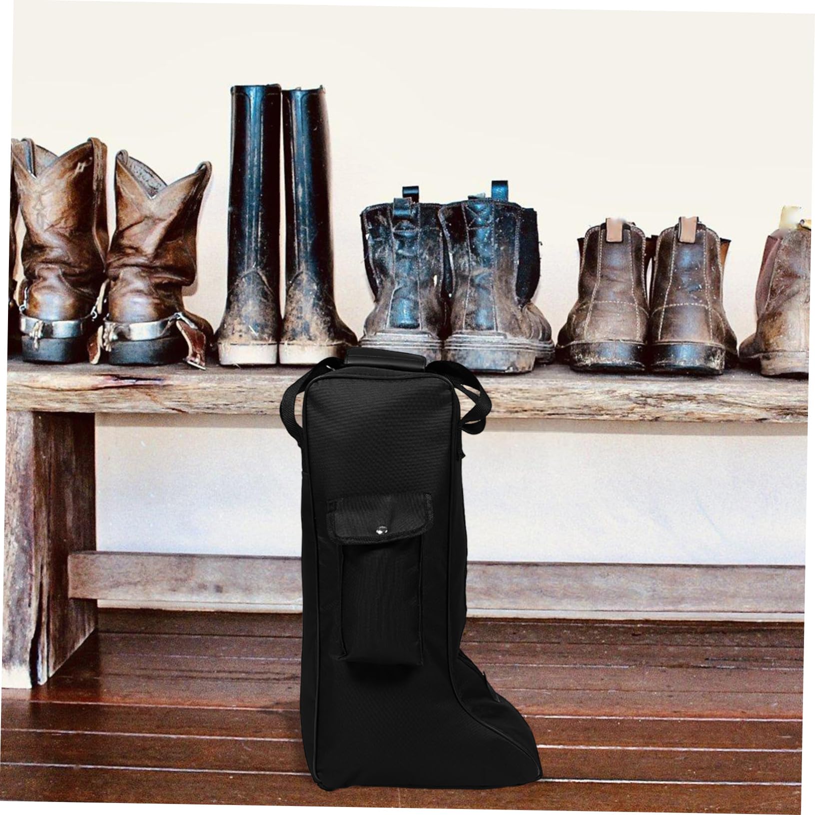 Bolsa para Botas de Montar de Tela Oxford, , Bolsillo Frontal y Asa, Adecuado para Esquí y Camping, Almacenamiento Versátil