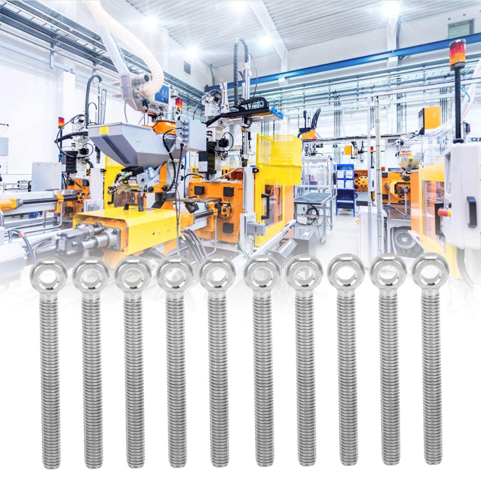 304 Stainless Steel M6x60 Eye Bolts for Tightening Connecting Valves Machinery Automobile Oilfield Equipment