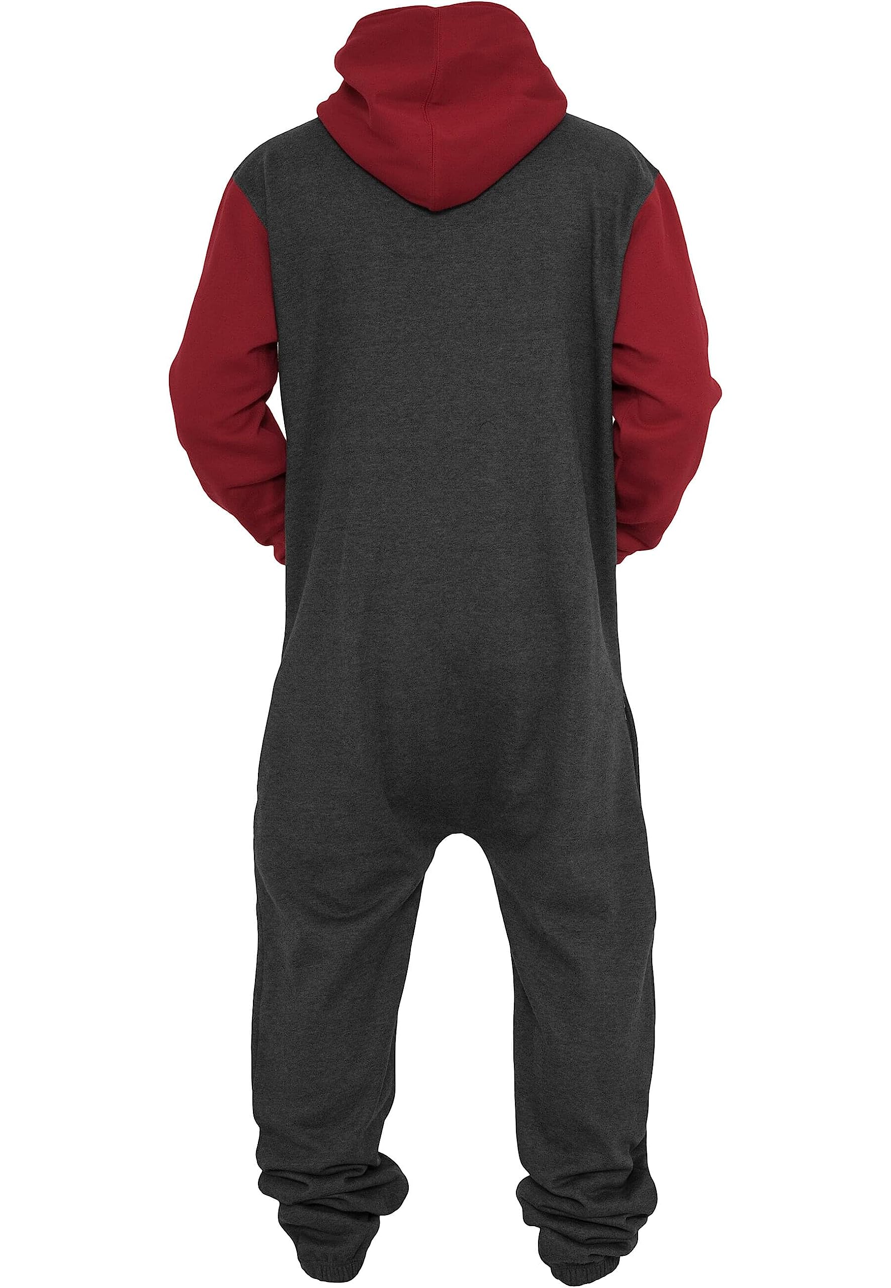 Urban Classics Męskie śpioszki College Sweat Jumpsuit, wielokolorowy (Cha/Ruby 465), XL-XXL