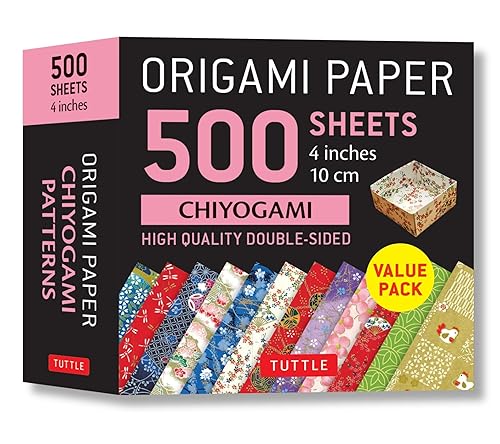Origami Paper 500 sheets Chiyogami Patterns 4" (10 cm): Tuttle Origami Paper: High-Quality Double-Sided Origami Sheets Printed with 12 Different Designs