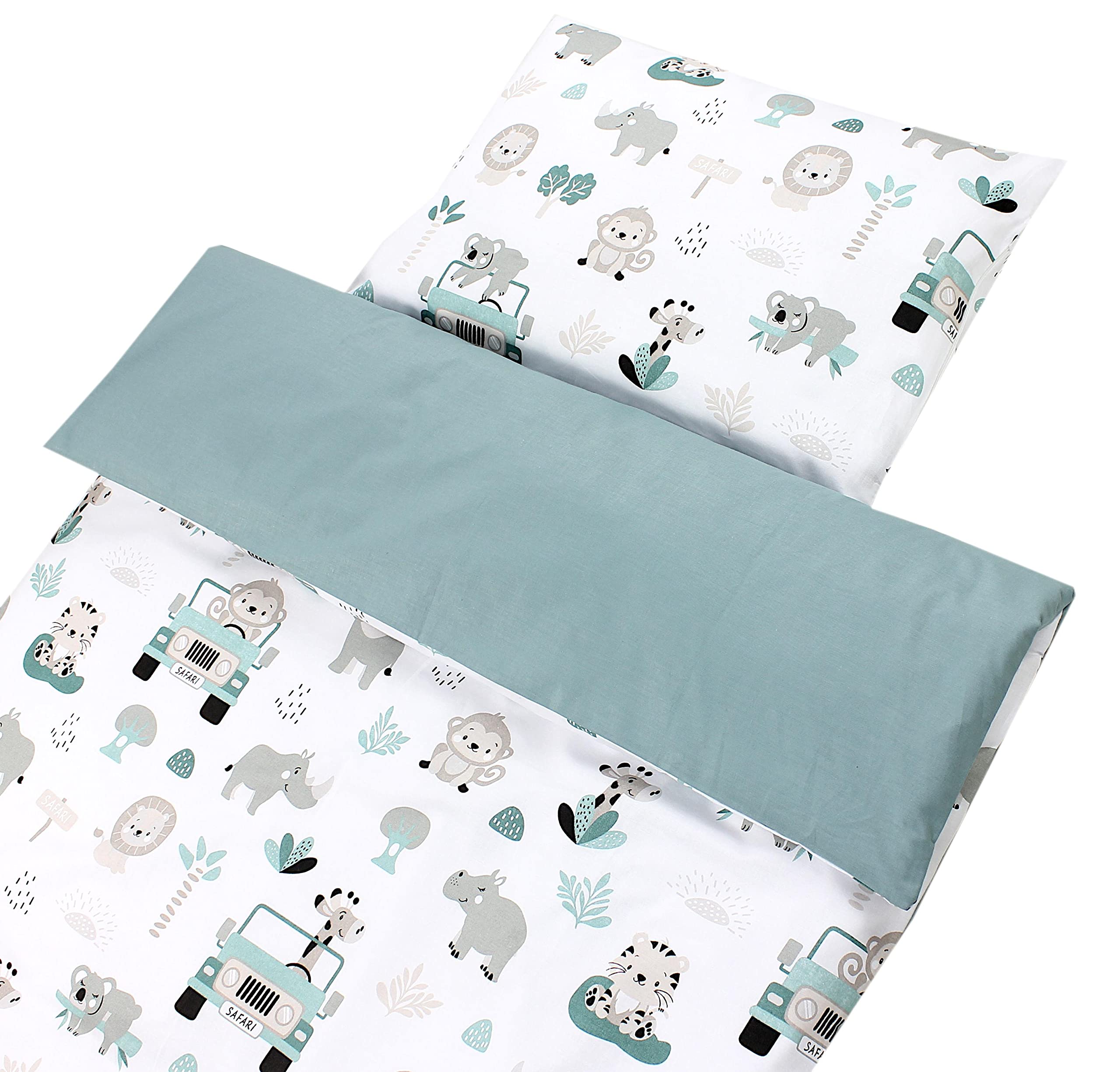 TupTam Juego de Ropa de Cama para Niños, de 2 Piezas., Zoo Verde, 135x100 cm