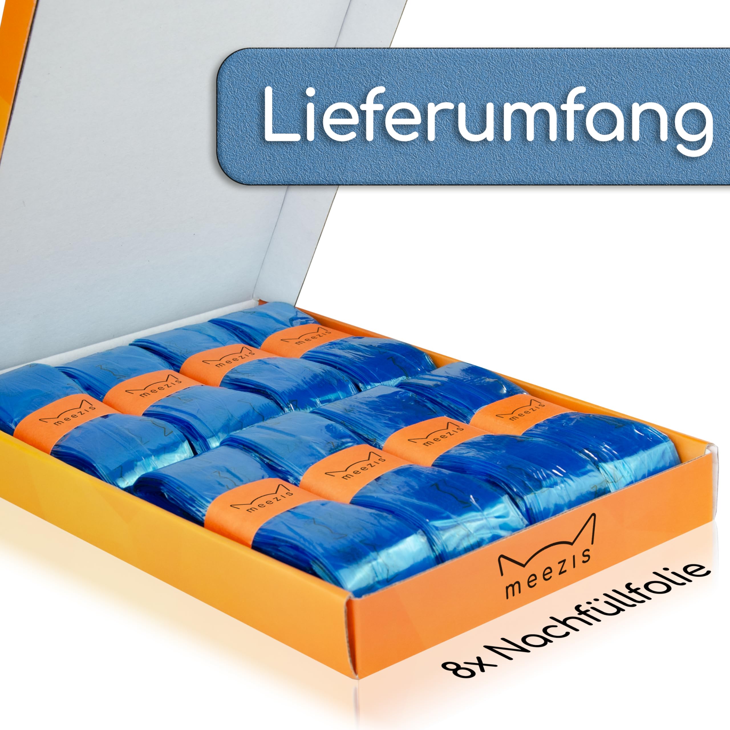 Meezis - Pack de 8 recambios compatibles con cartuchos de recambio para cubos de basura para gatos, resistentes a los olores y resistentes (8 unidades)