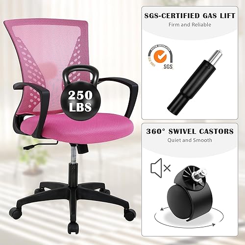 Miniatura 4 de Silla de escritorio de oficina en casa con reposabrazos, silla de oficina de malla, silla de escritorio barata, silla de oficina ergonómica cómoda