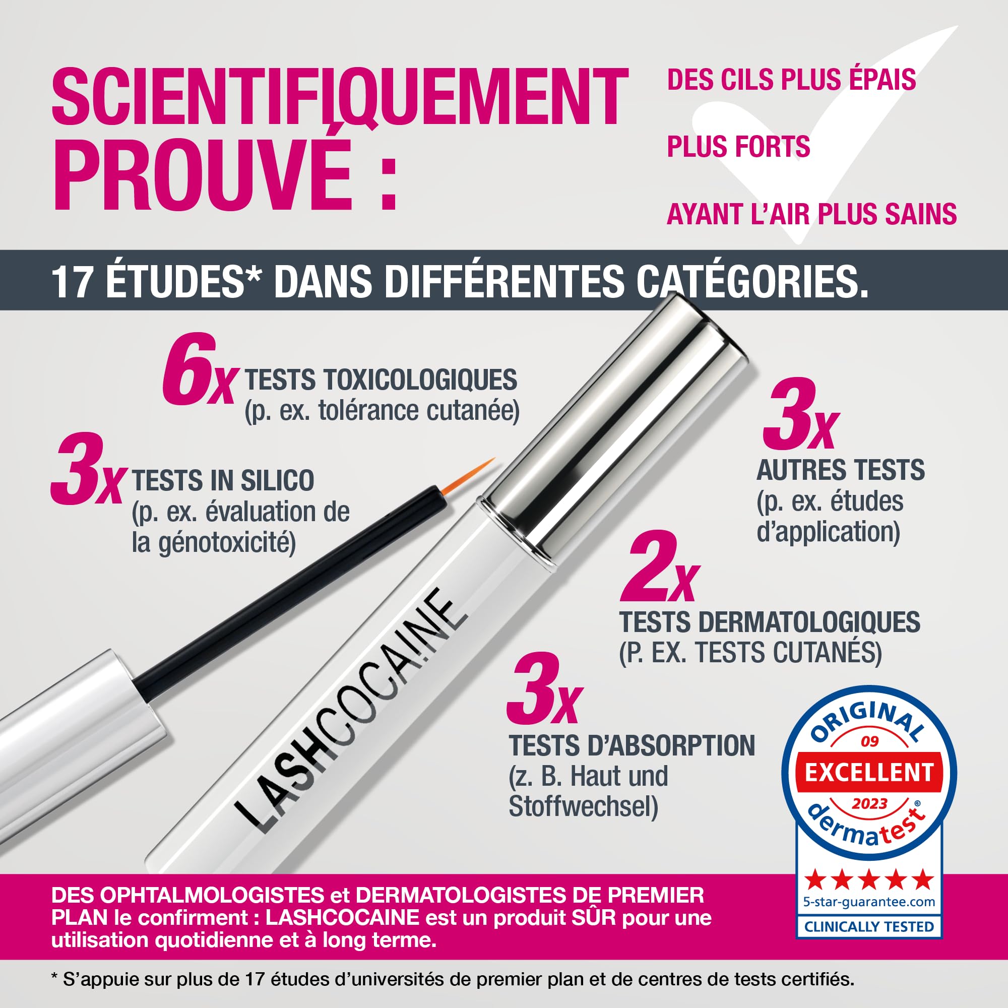 LASHCOCA!NE® Sérum professionnel pour des cils plus longs et fournis | Sérum végétalien de Svenja Walberg pour la croissance des cils I Booster pour une extension rapide des cils