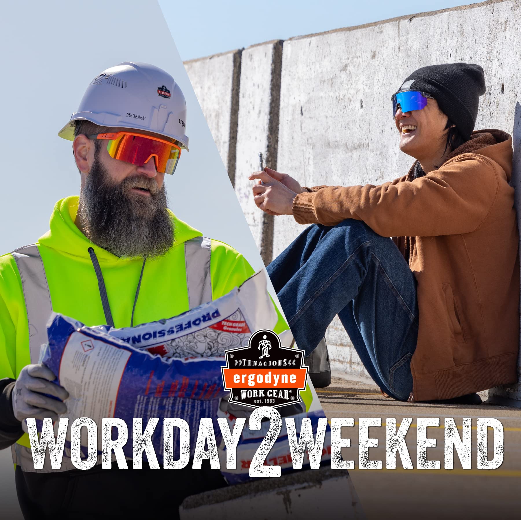 Ergodyne Skullerz AEGIR Sicherheits-Sonnenbrille, verspiegelte Gläser, ANSI z87.1