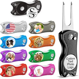 Custom Golf Divot Tool with Ball Marker, Personalized Foldable Golf Repair Tool, Golf Accessories Gift for Men & Women