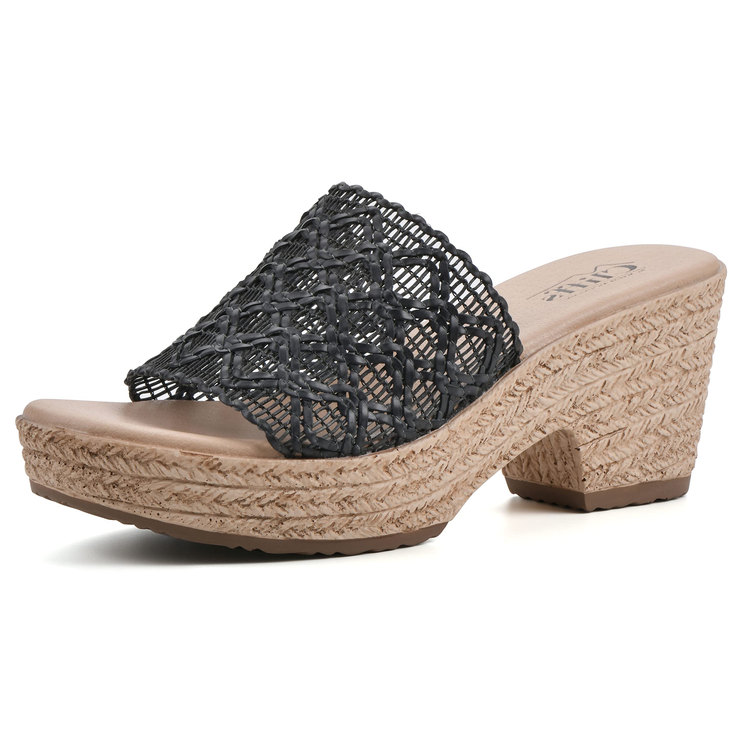 CLIFFS BY WHITE MOUNTAIN Women's Biankka Platform Woven Slide Sandal