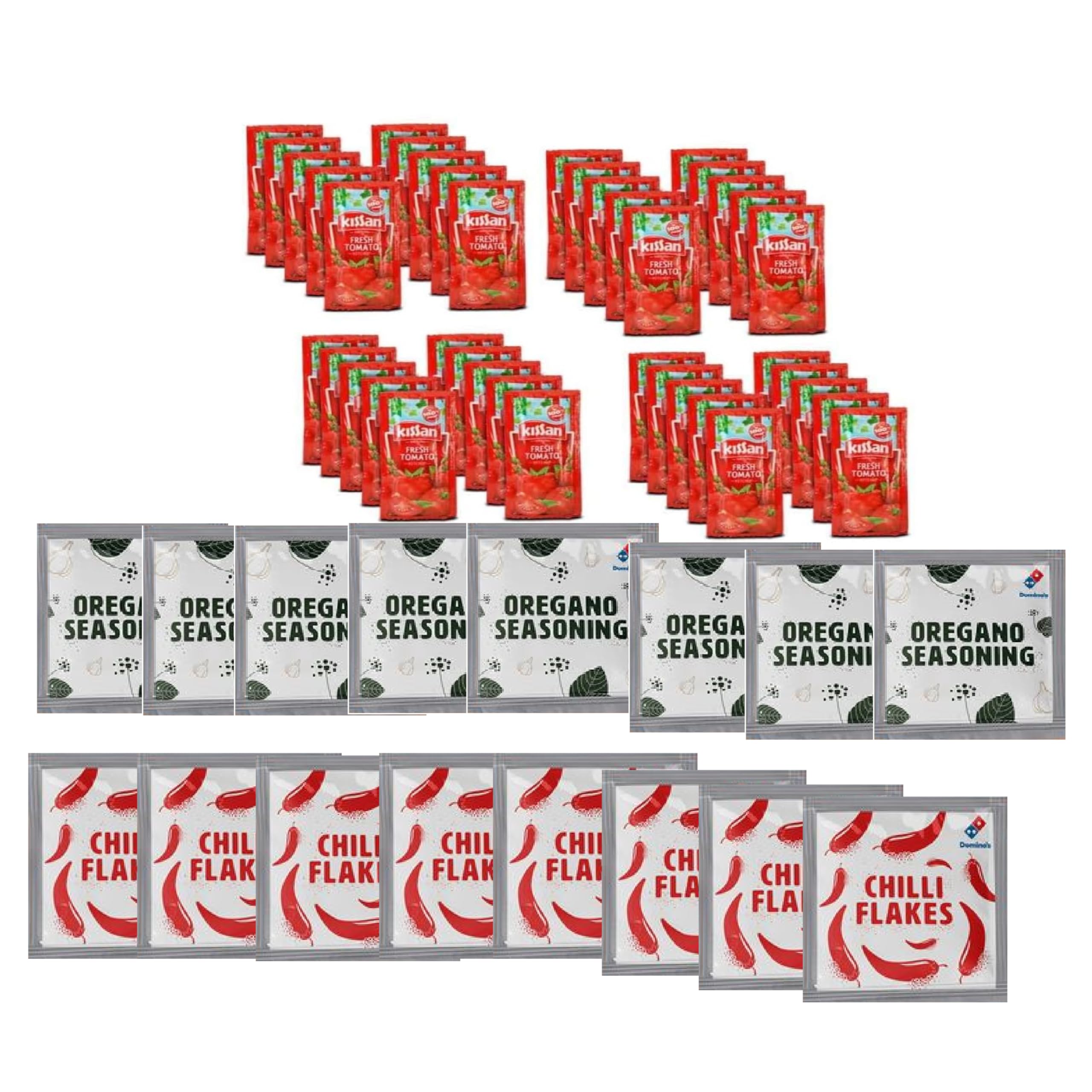 HOH Kissan Fresh Tomato Sachets Ketchup 12Gm Pouch,Sweet&Tangy Sauce Real Tomatoes-Super Saver Offer Pack Of 70&Gourmet Oregano&Chilli Flakes-Perfect For Pizza,Pasta&More {Pack Of 25 Each} (B0CY8Y9GFD) Amazon Price History, Amazon Price Tracker
