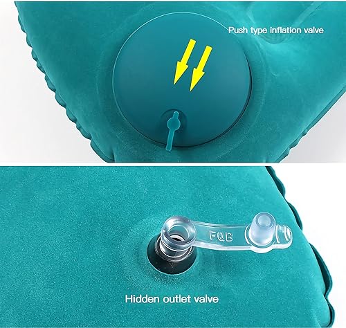 Miniatura 5 de KEKETAKE Almohada inflable de compresión para campamento, paquete de 2 almohadas inflables para acampar, almohada de campamento para dormir (azul