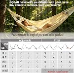 GOCAN Hammock 2 Personnes 220 x 150 cm Longueur totale 330 cm Charge 300 kg Toile Coton Hamac Extérieur pour Jardin Intérieur Enfants Balcon avec Amovible Shaker Rod Beige