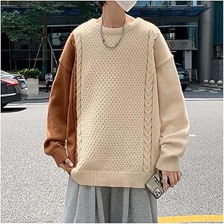 Hong Yi Fei-Shop Pullover for men street-wear hip hop knitted jumper men fashion clothing patchwork pullover Japan style autumn winter men Harajuku pullover