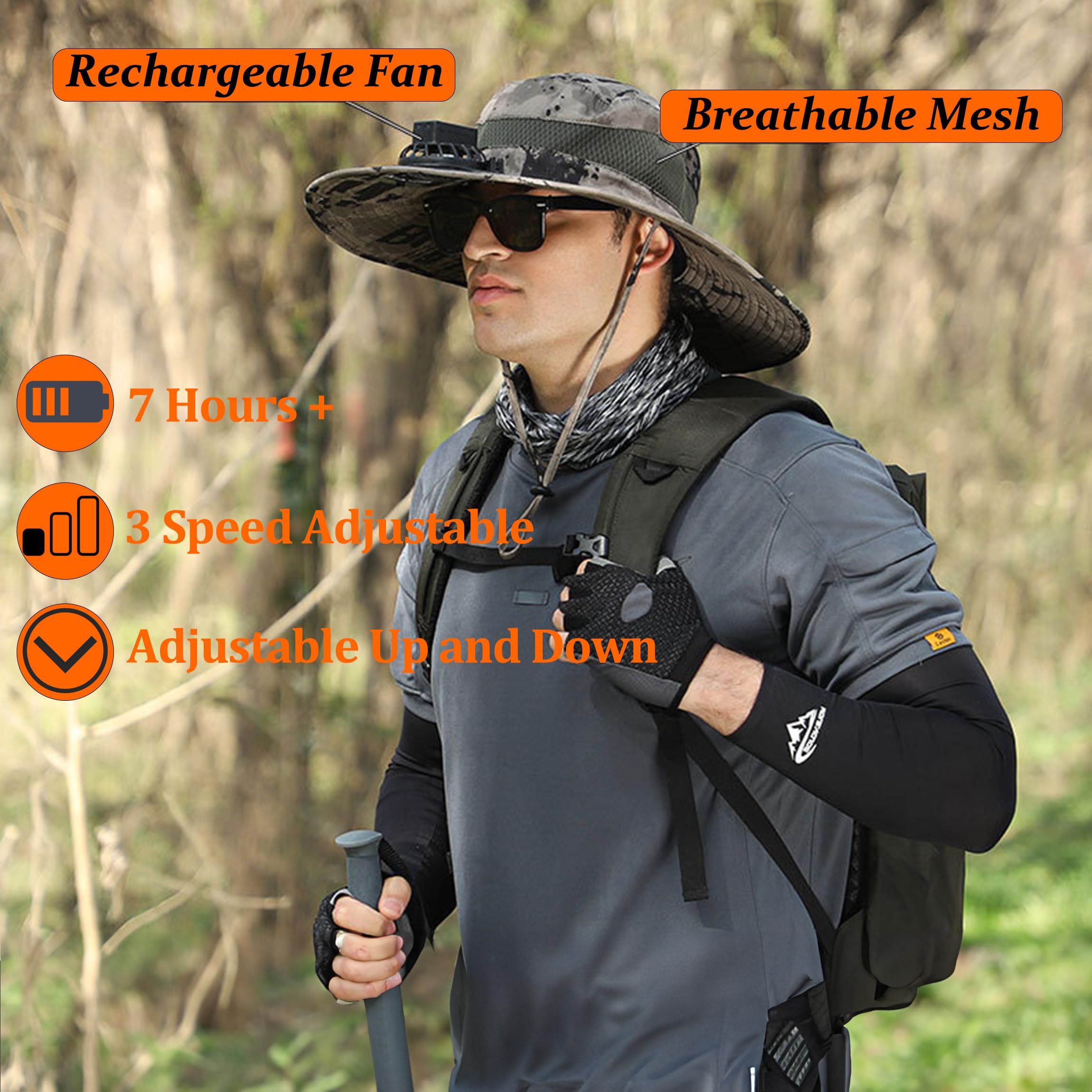 Cappello da sole con ventilatore solare per pesca estiva e campeggio