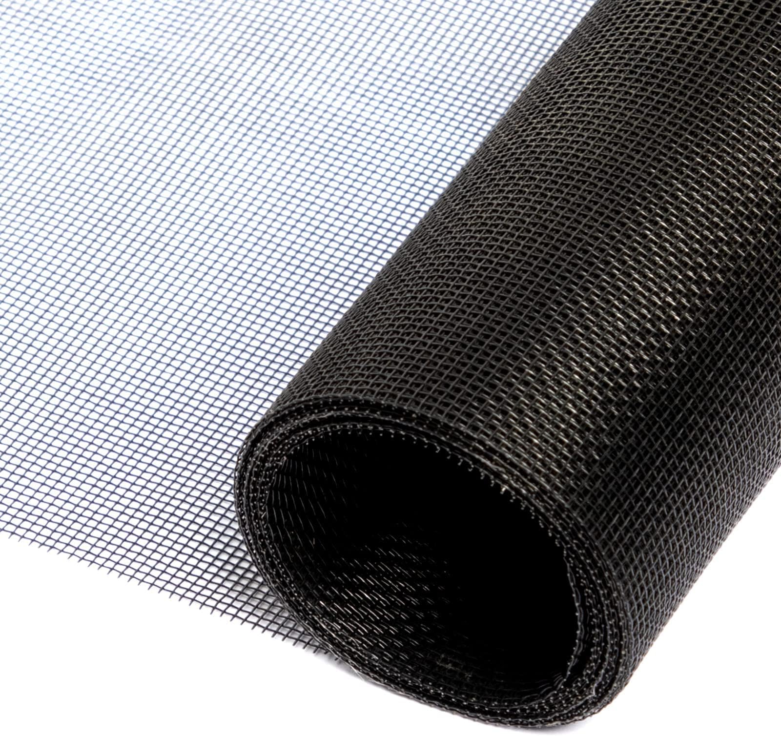 fowong Fly Screen for Windows, 120cm x 250cm Window Screen, Polyester, Durable Adjustable Insect Netting, Black