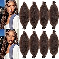 Vista 14 de Cabello para Trenzas Marley Twist de 16 Pulgadas, 8 Paquetes de Cabello Afro Twist Elástico, Cabello Spring Twist Pre-esponjado, Cabello Rizado