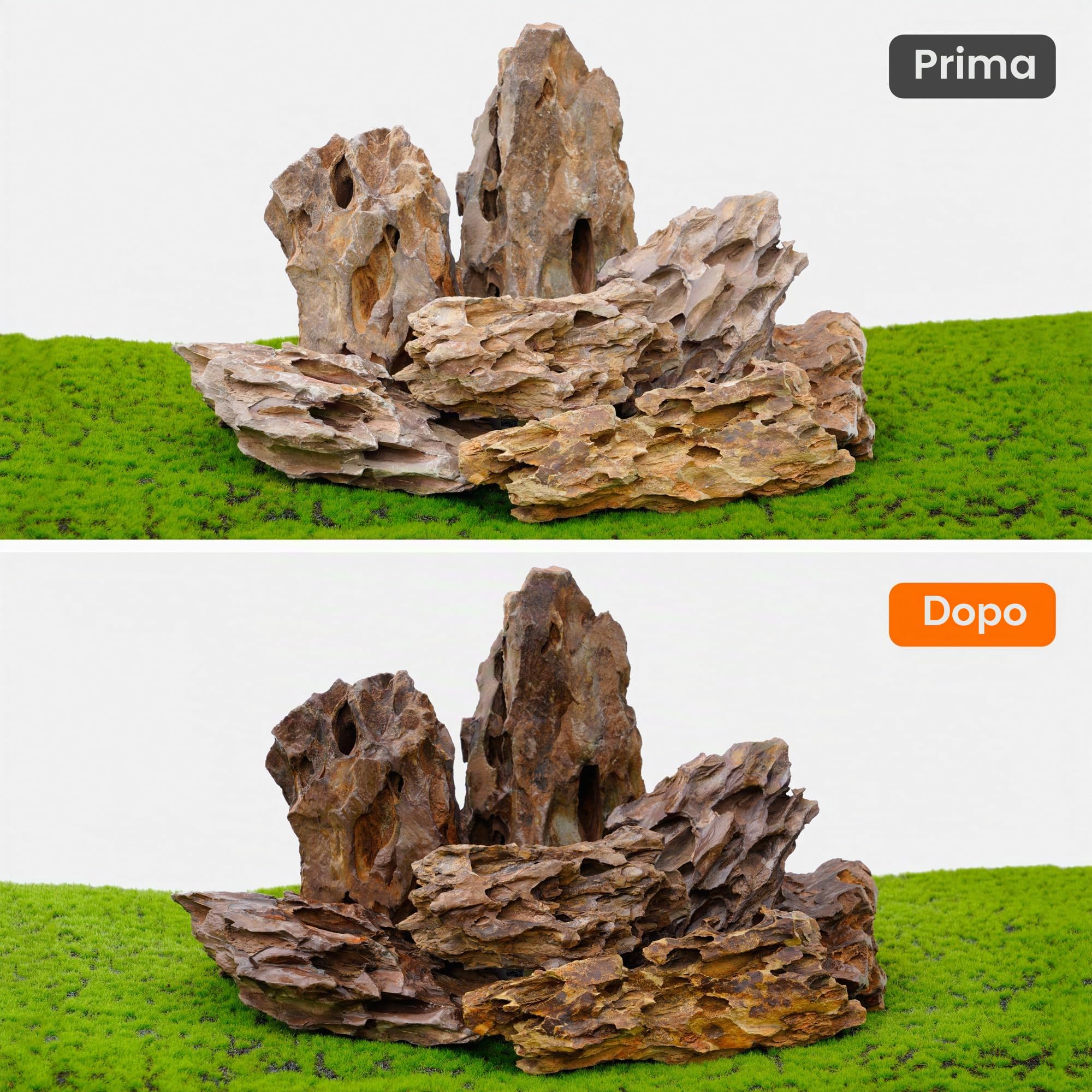 Pietra Naturale del Drago da 15,5 a 20,3 cm, 6 Pezzi per Acquario, paesaggistica, terrari, Decorazione per acquari, vivari, paludari, rettili e Anfibi