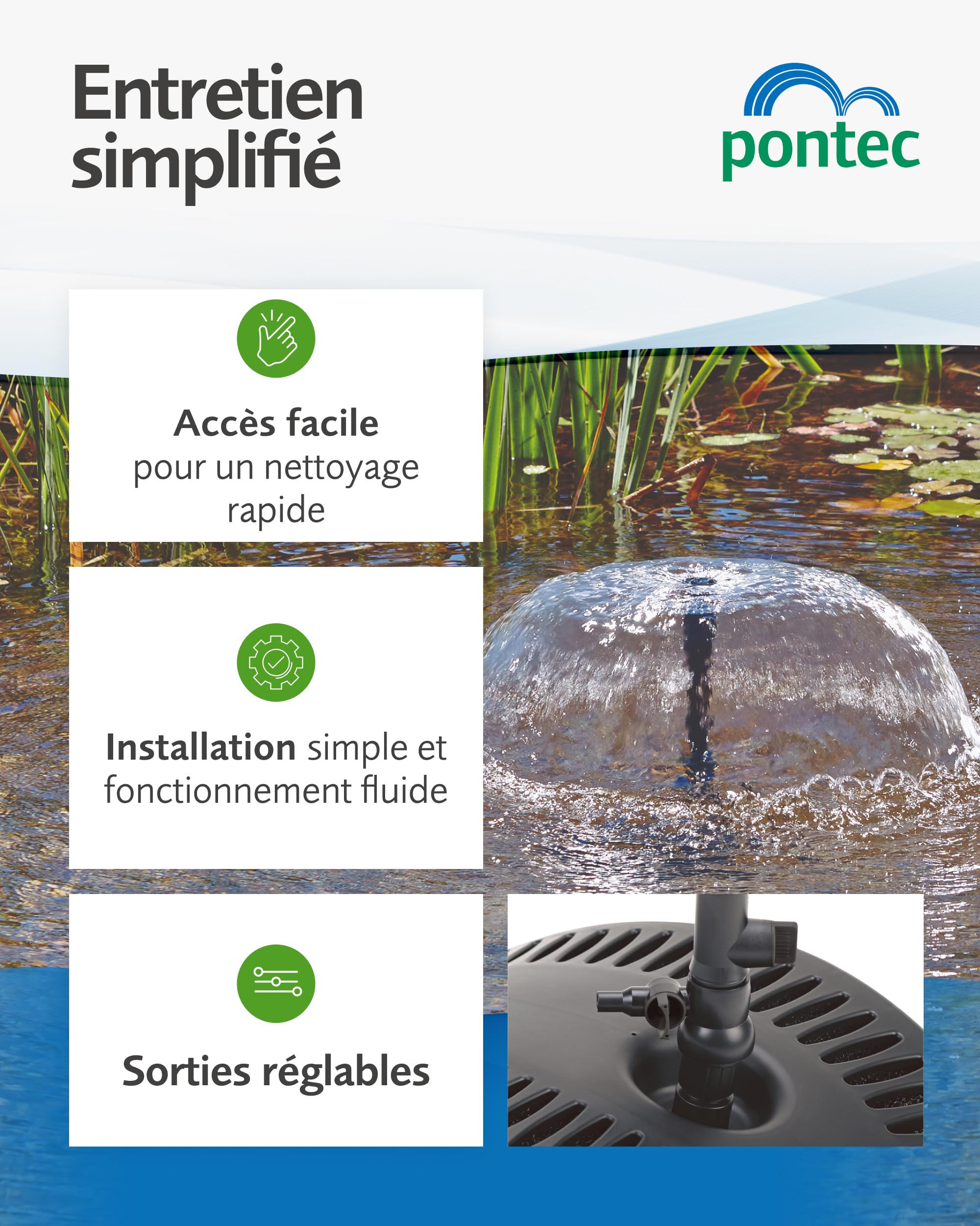 Pontec 57118 Filtre immergeable PonDuett 3000, Marron