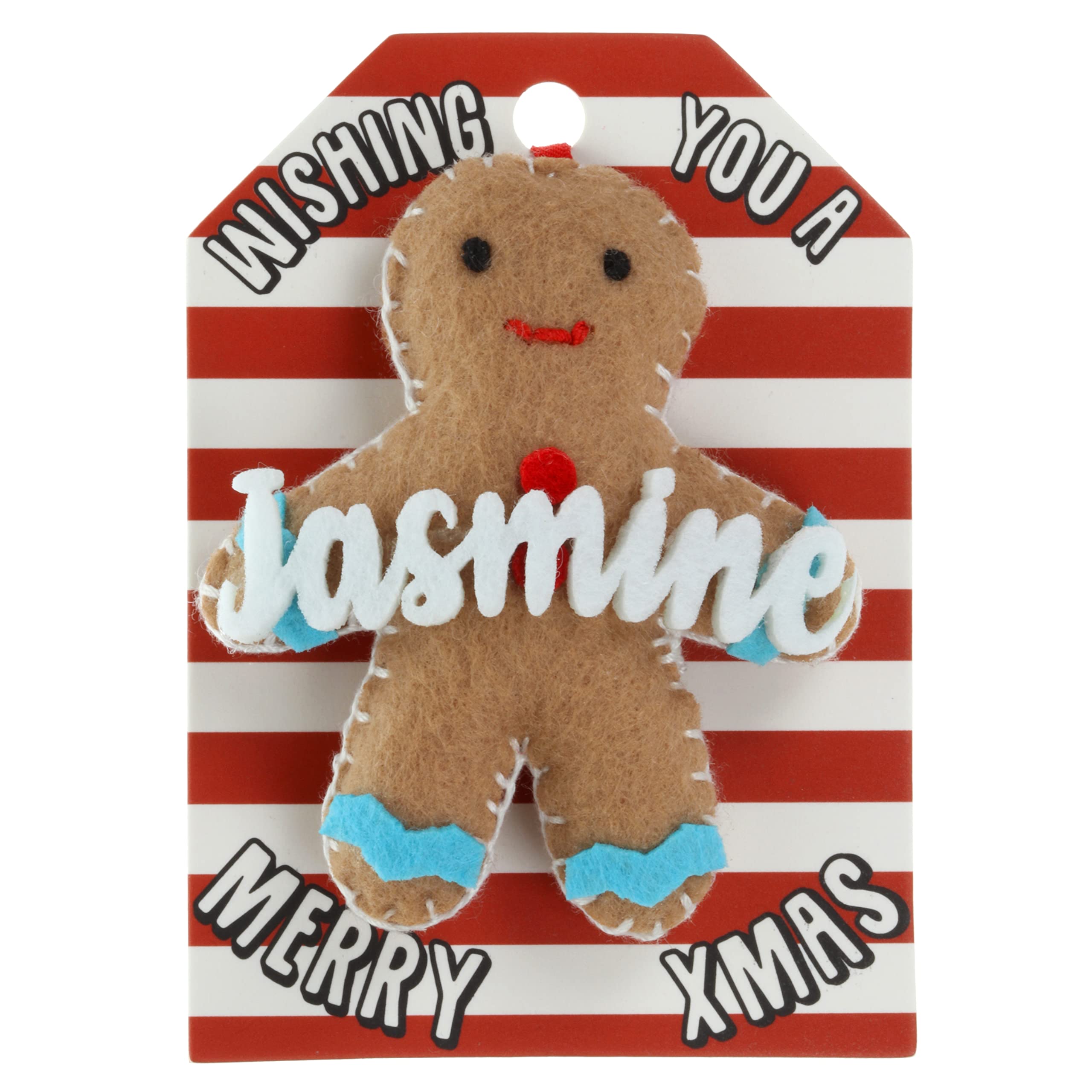 Jasmine Name Gingerbread Man Christmas Tree Bauble Decoration Hanging Gift