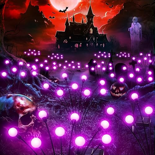 Miniatura 7 de LETMY Luces solares de jardín  Nueva luz solar mejorada 8 luces solares para exteriores luces solares de luciérnaga al aire libre impermeables luces