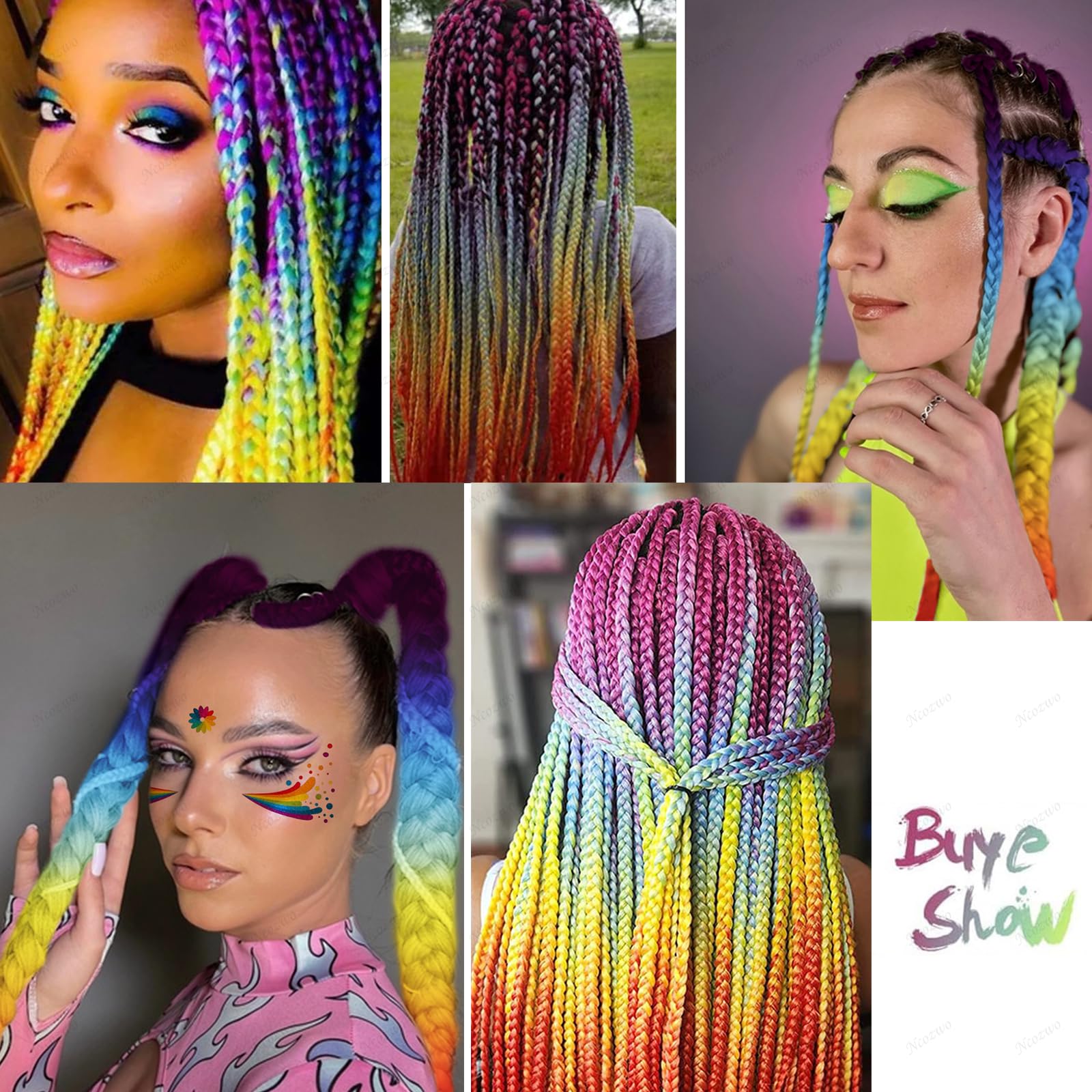 Amazon.com : 24 Inch Colorful Braiding Hair Extensions for  display picture 1