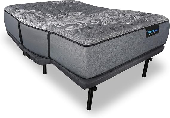 iDealBed Luxe Series iQ5 Hybrid Luxury Plush Mattress 4i Custom Adjustable Bed Set, Wireless, Massage, Nightlight, Zero-Gravity, Anti-Snore, Memory Pre-Sets (Queen)