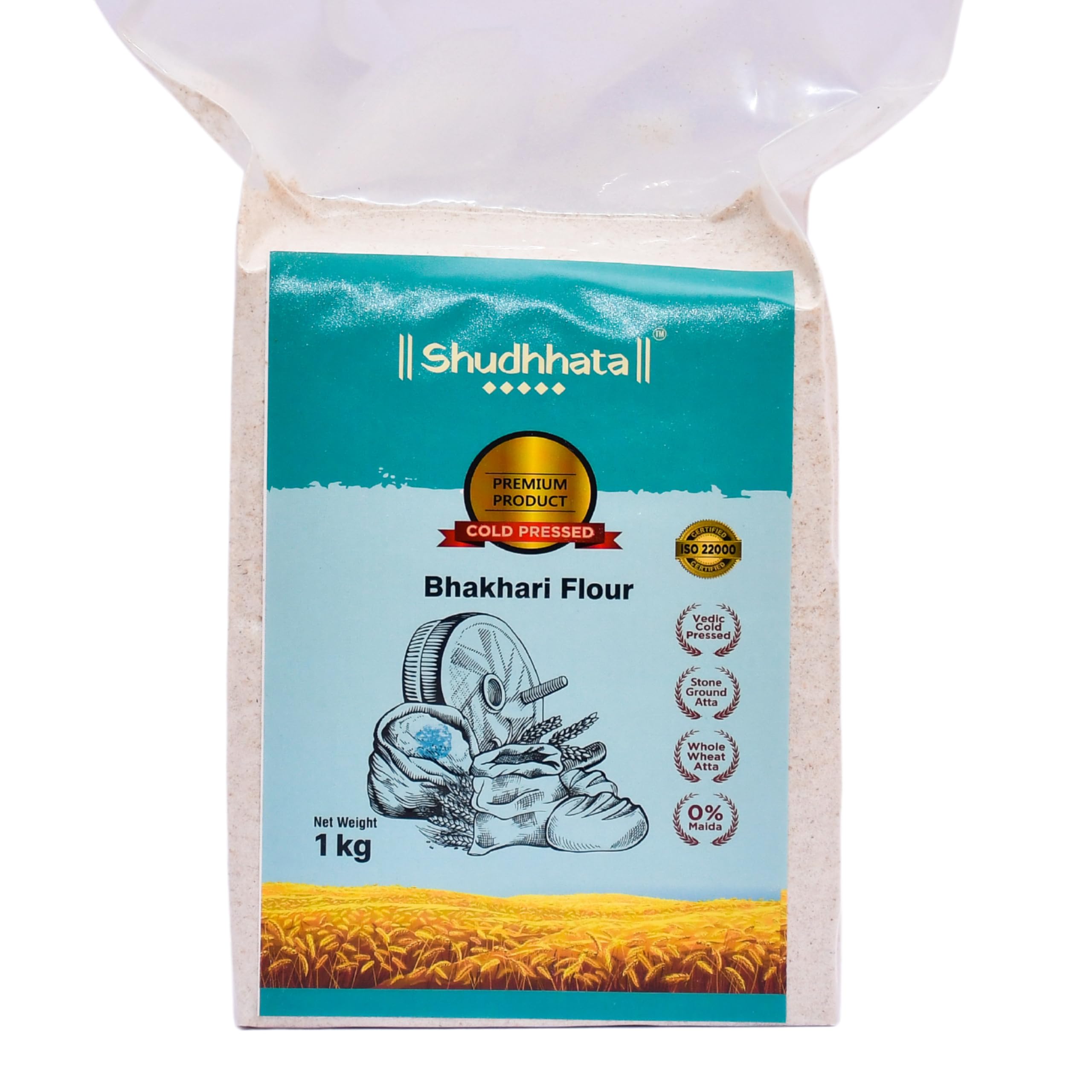 Shudhhata Premium Bhakhri Atta 1 Kg | Fresh Chakki Atta, Cold Pressed Bhakri Atta | Rich In Fiber, Vitamins, And Minerals | Stone Ground Whole Wheat Flour | Ideal For Roti, Bhakri, Chapati, Paratha (B0D4K8SWKX) Amazon Price History, Amazon Price Tracker