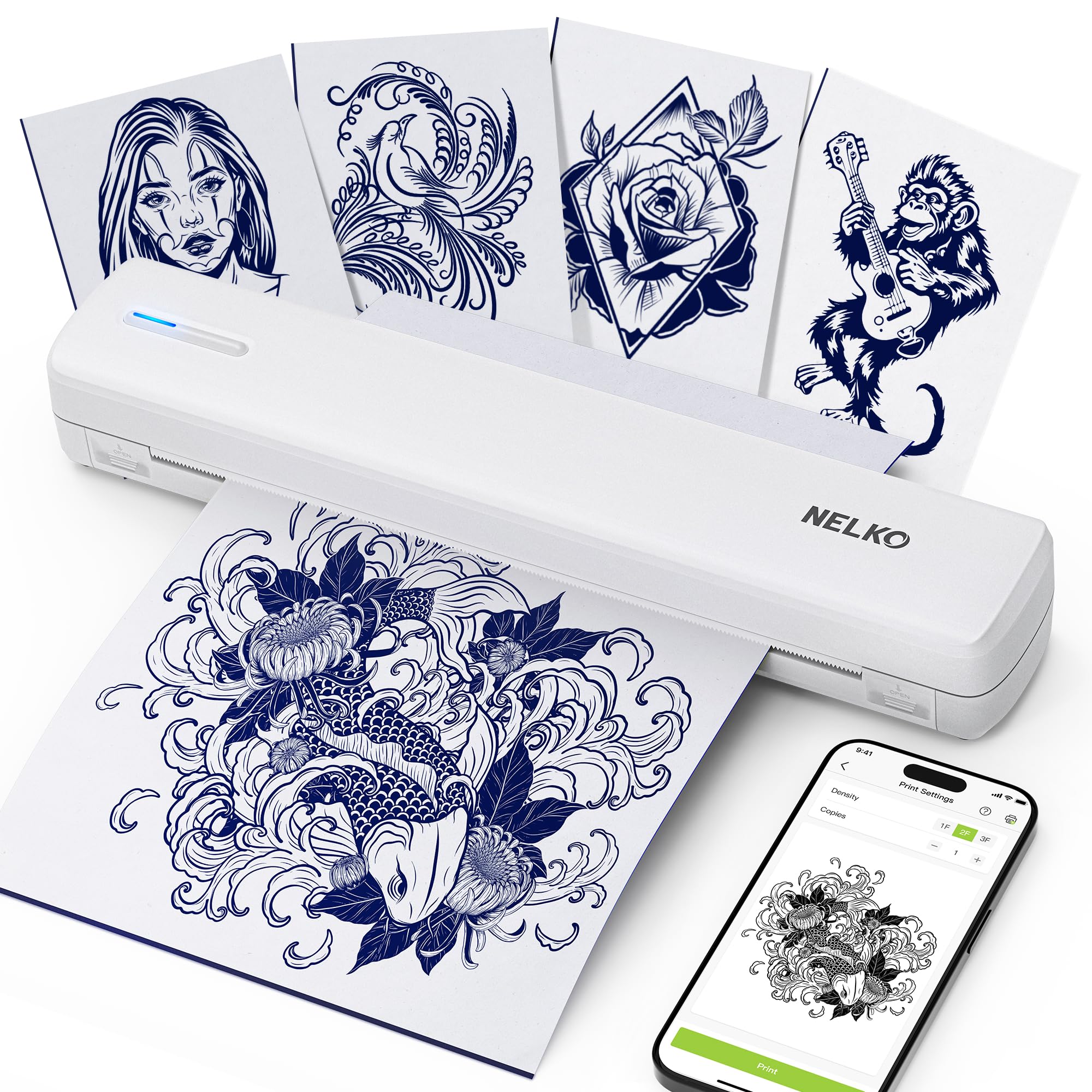ぜ*や様 Mini Portable Print Tattoo ブラック TP31 Tattoo Printer - Portable Mini Stencil Printer