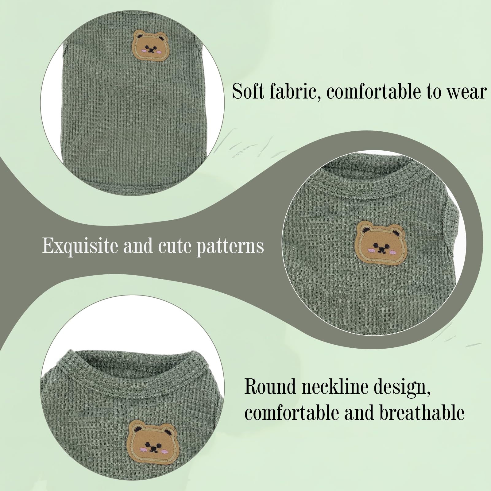 Vêtements pour Chiens, Chemise Respirante D'été, Body Chien Post Operatoire Male Doux Body Chien Post Operatoire Femelle sans Manches pour Chiens et Chats de Petite,Vert (M)