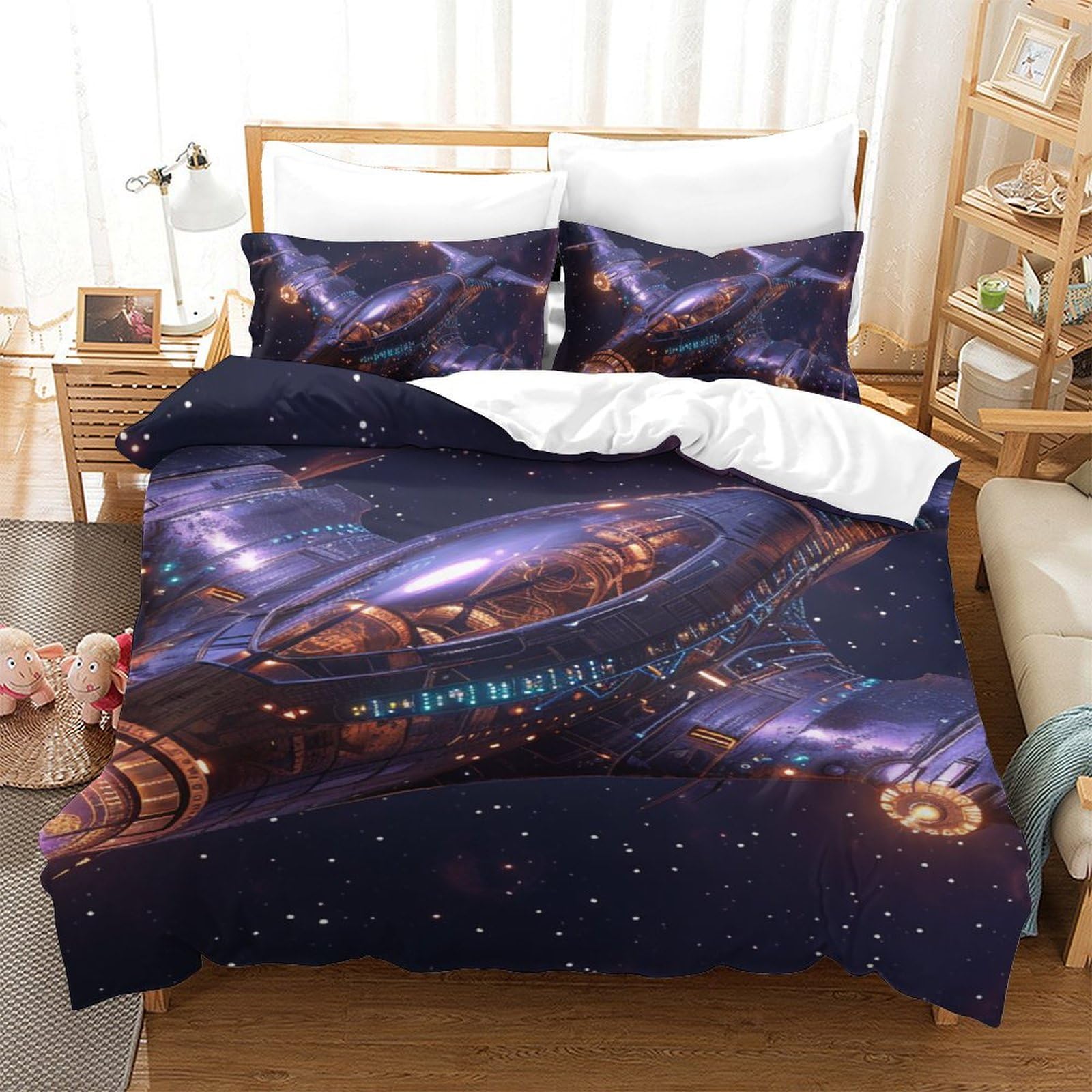 Housse de couette avion de combat cadeau parfait parure de lit 140x200