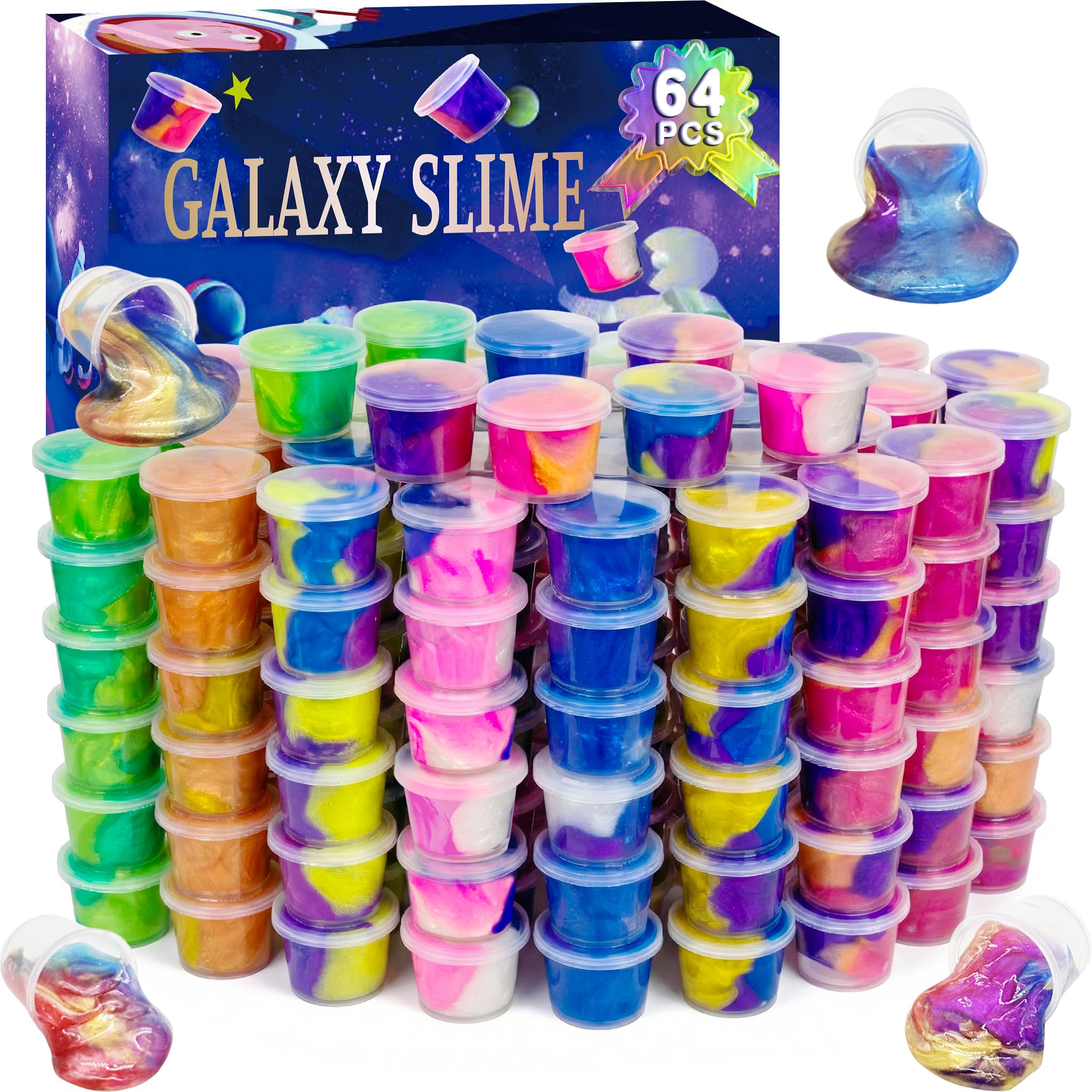 Amazon.com: ZOnFRTO 64 Packs Galaxy Putty Slime, Party Favor for