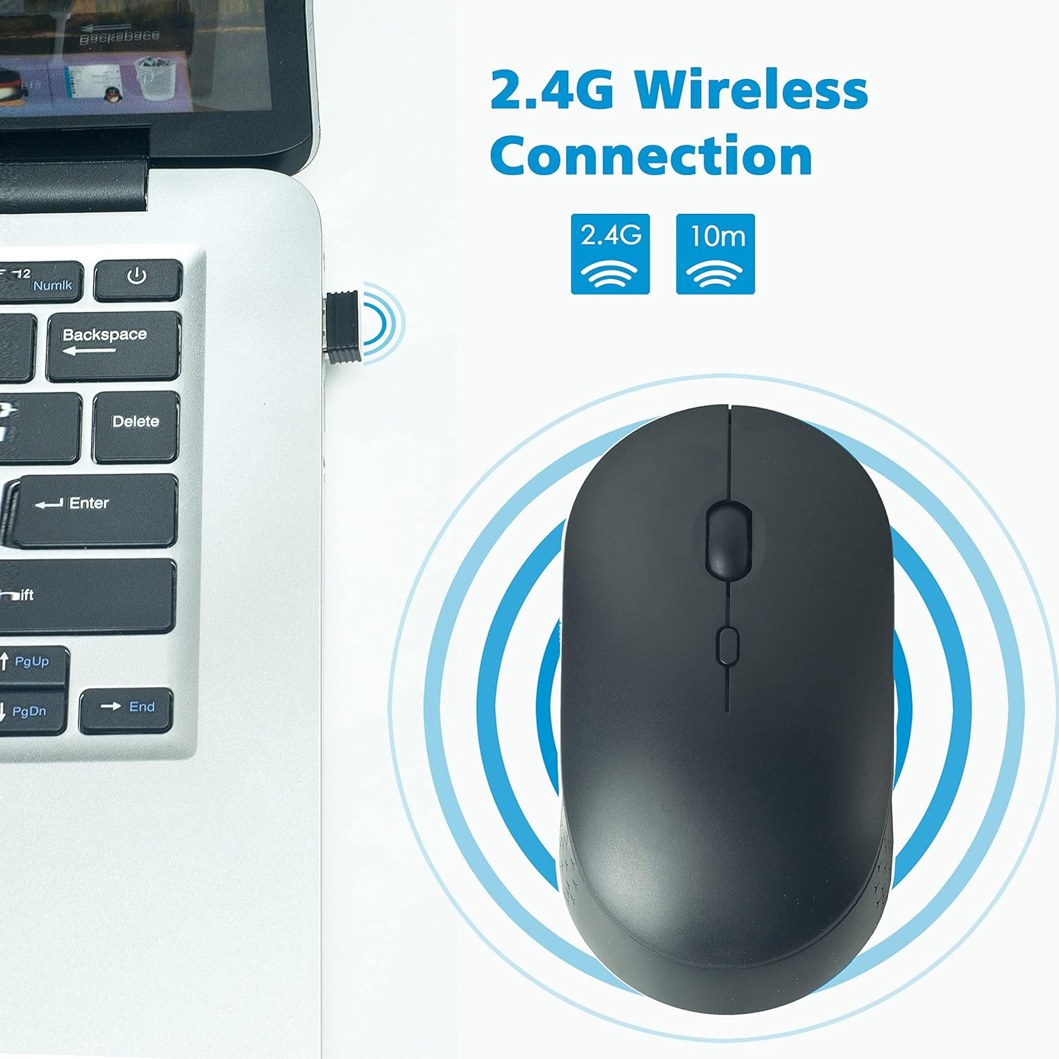 12 Pack Wireless Mouse Bulk, Slim 2.4G 3 Levels DPI Optical Silent Cordless Computer Mouse for Laptop Chromebook PC Windows MacBook, Black