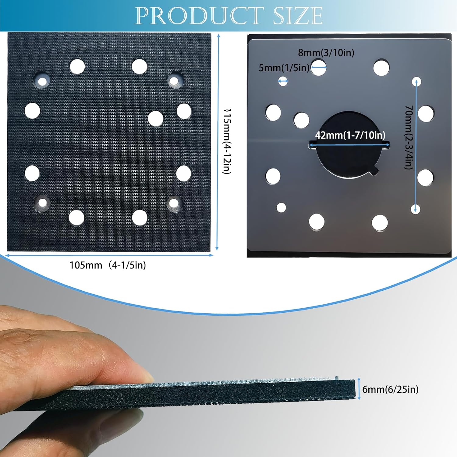 2 Pack Upgrade Hook and Loop Replacement Sander Pad for DeWalt DW411 D26441 DW412 1/4 Sheet Sander - 151284-00 151284-00SV Sanding Backing Pad