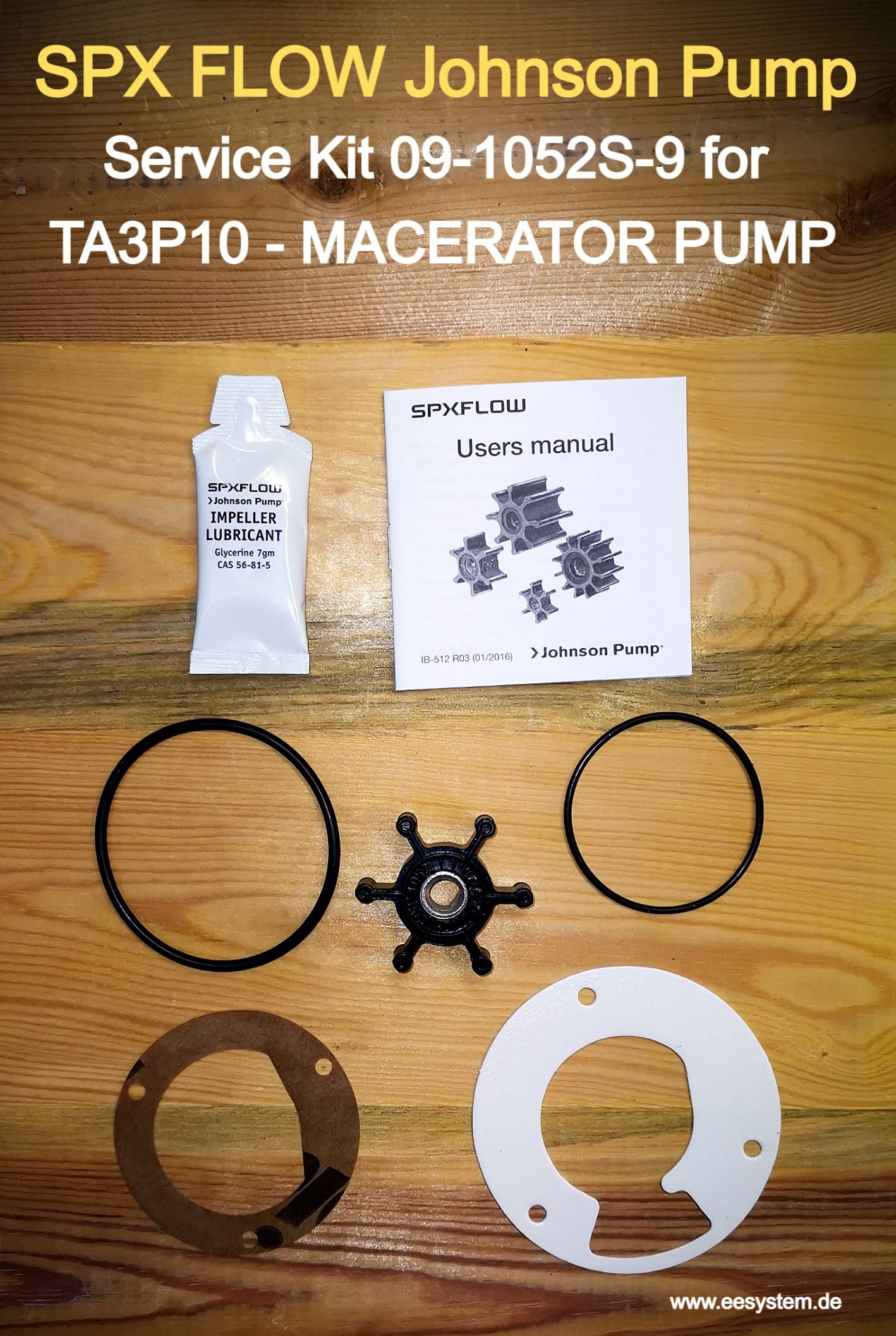 SPX FLOW Johnson Pump 09-1052S-9 Nitril Impeller Kit für FÄKALIENPUMPE TA3P10, Bootspumpe, Schiffspumpe, Yachtpumpe
