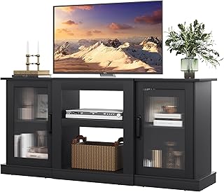 WLIVE Retro TV Stand for 65 inch TV, TV Console Cabinet with Storage, Op...