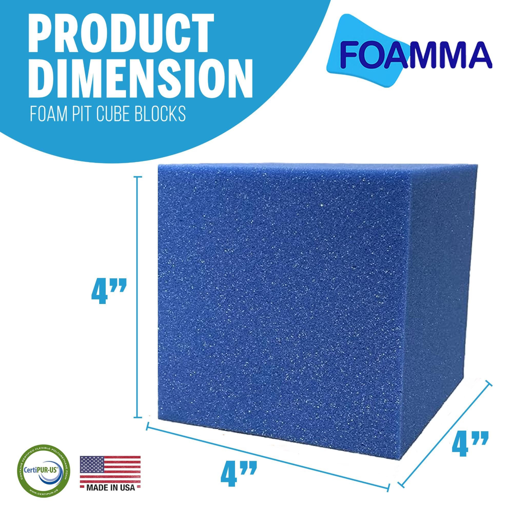 Foamma Blue Foam Pit Cubes/Blocks 4 x 4 x 4 50 Pack for Gymnastics, Freerunning and Parkour Courses, Skateboard Parks, BMX, Trampoline Arenas