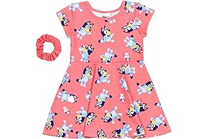 Bluey Bingo Deluxe Cotton Skater Dress and Scrunchie - Toddler