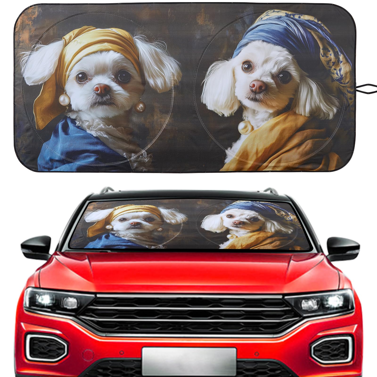 Vepagoo Windshield Sun Shade Design Sun Shade for Car Front Window Anti-UV Rays，Heat Protection for Car Interior Dashboard
