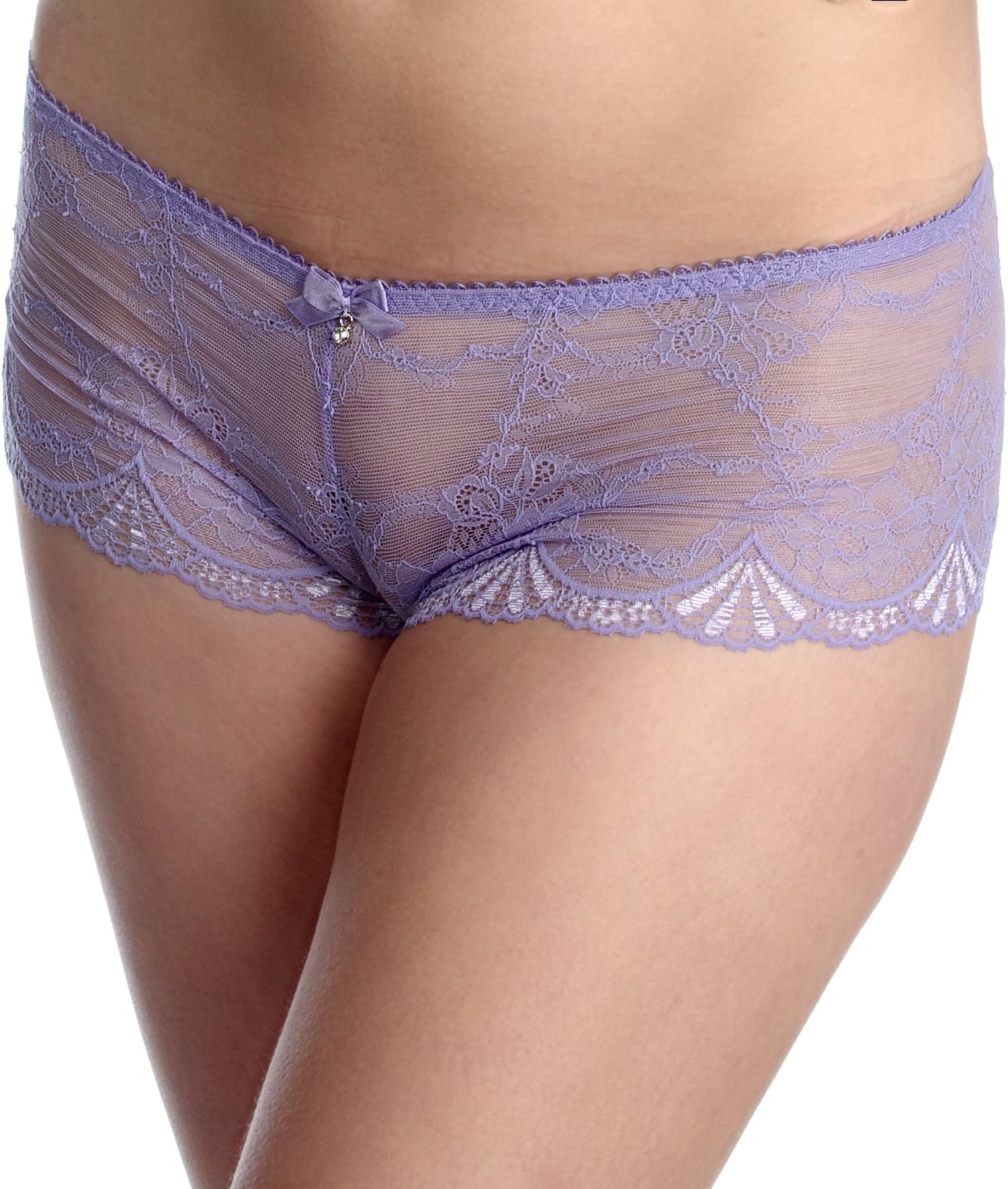 Women's Innocent Lily Delicate Sheer Lace Boyshort Panty Style 9005C
