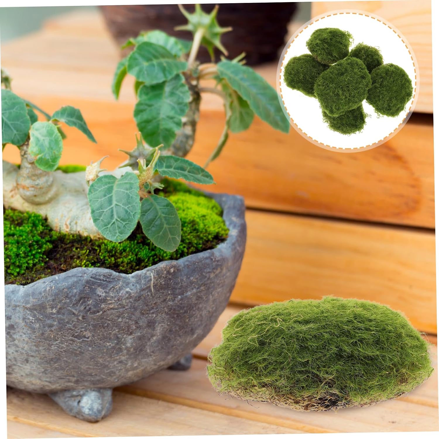 6pcs Decorative Artificial Moss Rocks Emulated Mossy Stones for Garden Layouts and Crafts for Home Decor and Terrariums