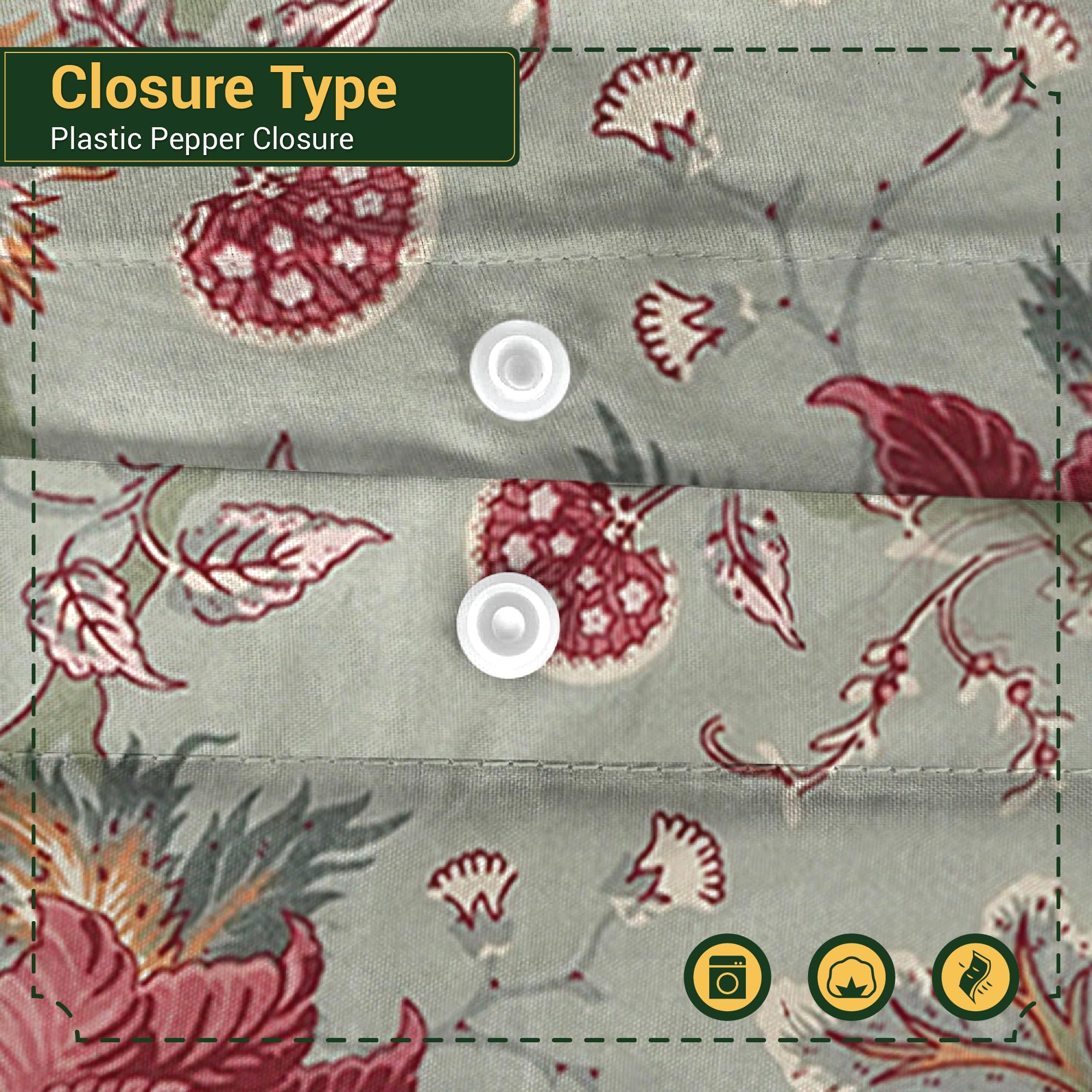 Shadow Sleep Floral Duvet Cover Set Double, 400 Thread Count 100% Egyptian Cotton Bedding - Image 2